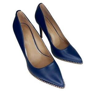 BCBGeneration Navy Blue Studded Pointed Toe Pumps Stiletto Heels